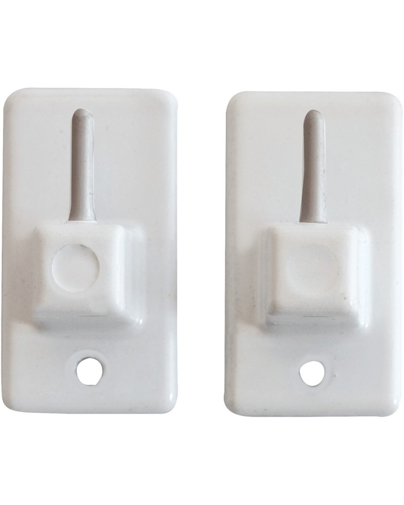 Gancio adesivo MAURER per bris-bris - 28x16 mm - in plastica - colore bianco.