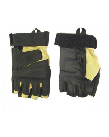 GUANTI MEZZE DITA MATERIALE SINTETICO CHIUSURA VELCROTG L TAN