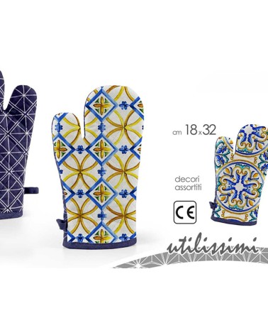 GUANTO COTONE 18X32Guanto in cotone linea Terra Damuri, decori assortiti.