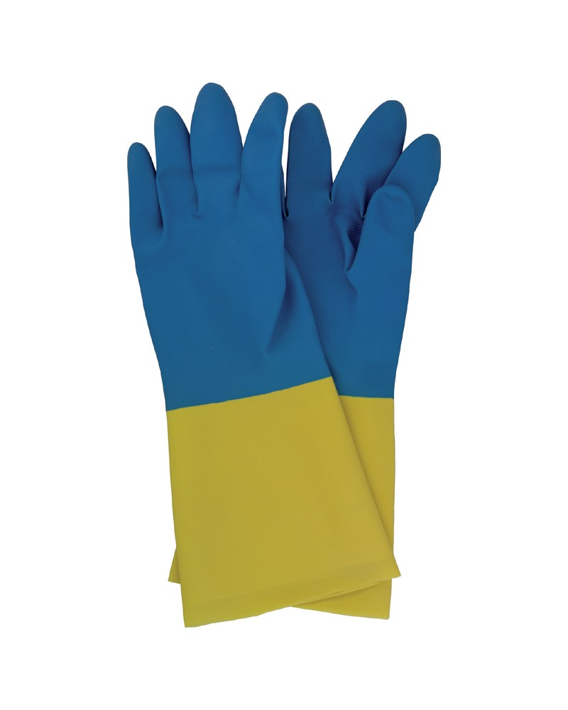 GUANTO IN LATTICE/NEOPRENE BICOLOR TAGLIA 10 MAURER GIALLO/BLU CM33