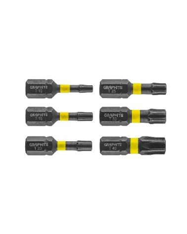 INSERTI A PERCUSSIONE - GRAPHITE ART. 56H541 TX10/15/20/25/30/40 x 25 mm, 6 PEZZI