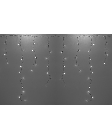 Luci natalizie a tenda MAURER per esterno - 24V - IP44 - 182 LED con controller nel trasformatore - cavo trasparente - lunghezza