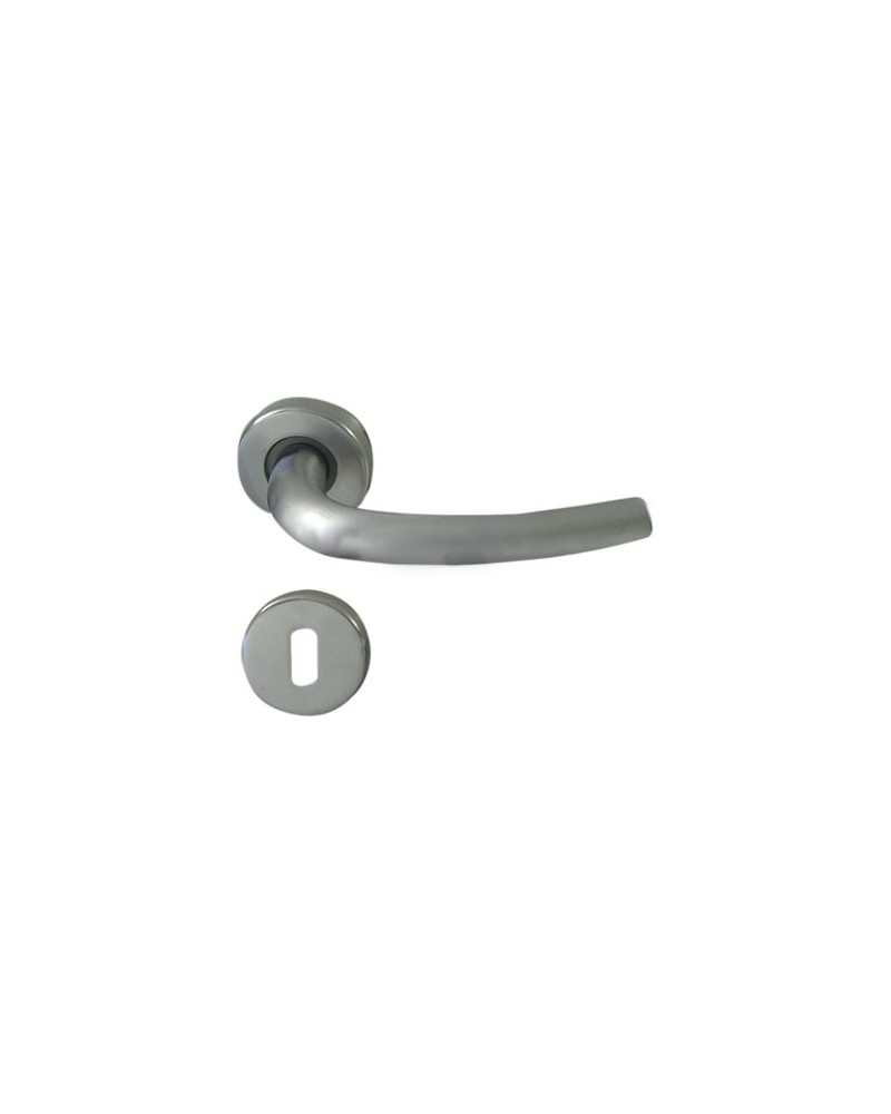 Maniglia con rosetta+bocchetta serie MILENA ottone cromo satinato - quadro mm. 8C/R Patent 744281503