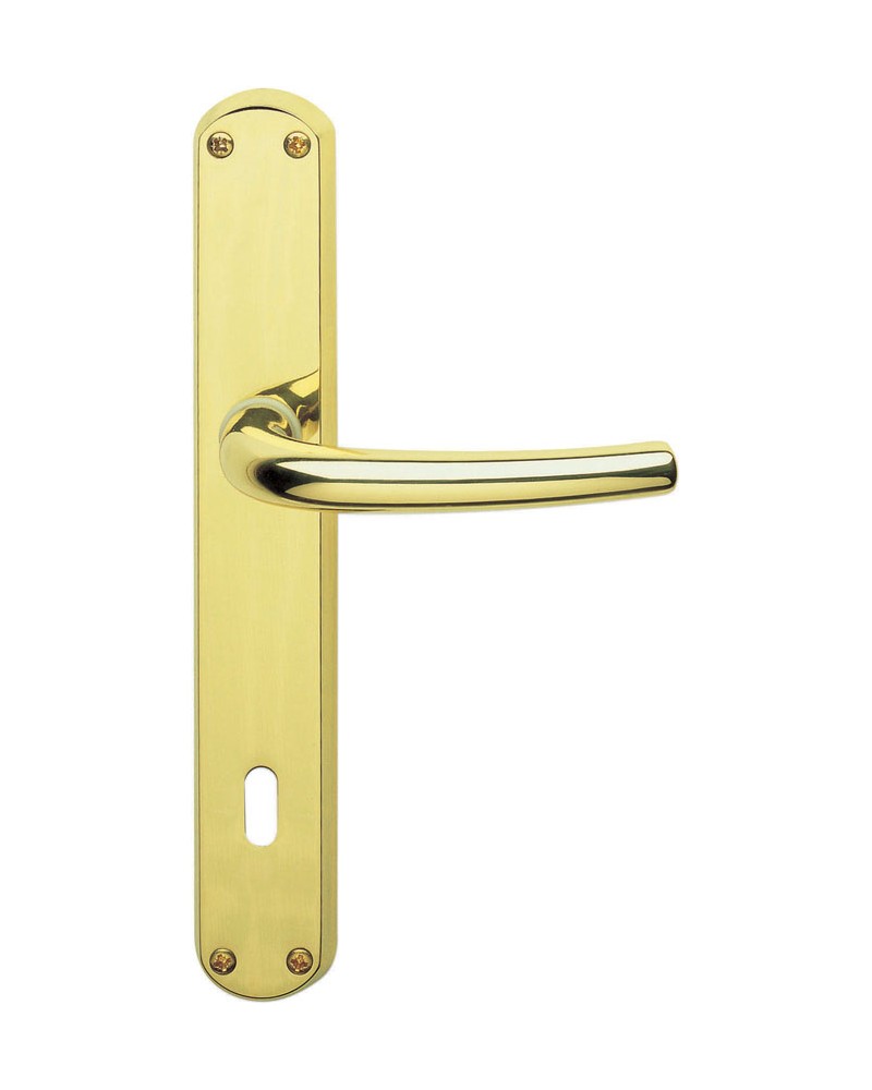 MANIGLIA OTTONE LUCIDO CON PLACCA Q8Y MILENA
