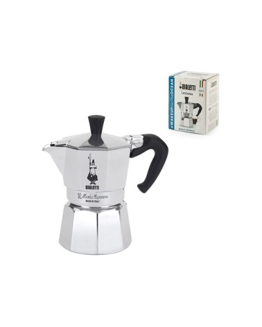 MOKA EXPRESS 1 TAZZE BIALETTI Caffettiera in alluminio con scatola regalo. Può essere utilizzata sia su fornelli a gas che su fo