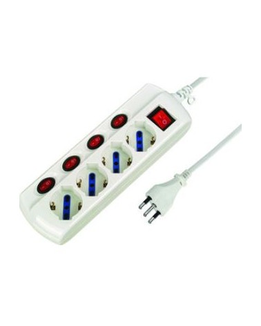 MULTIPRESA 4 PRESE BIPOLARE /SCHUKO CON 5 INTERRUTTORI
