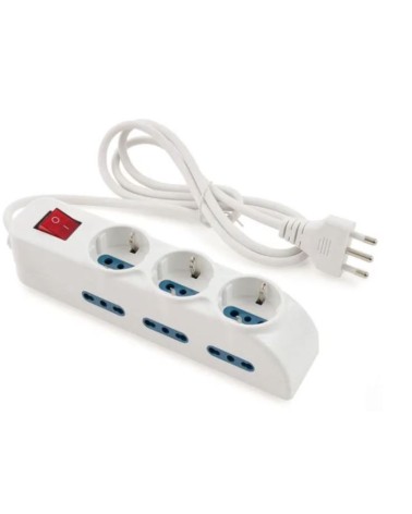 Multipresa 9 posizioni con 3 schuko e 6 bipasso con interruttore POWER IT