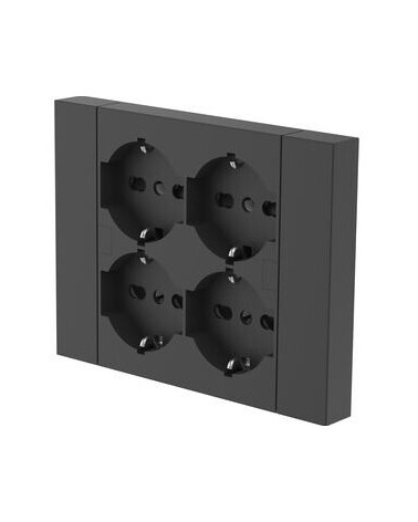 MULTIPRESA INCASSO QUADRA 4 PRESE BIPRESA SCHUKO NERO