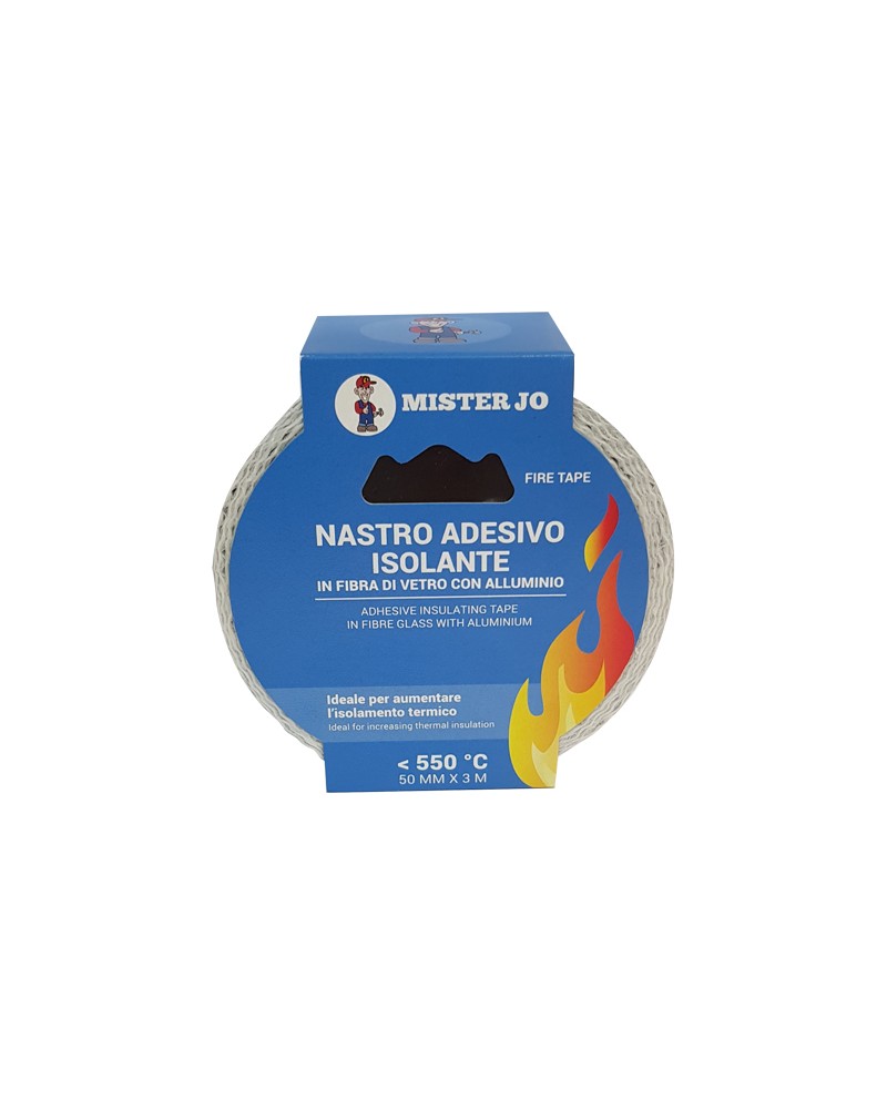 Nastro adesivo isolante in fibra di vetro con alluminio MM50X3MT. Ideale per aumentare l\'isolamento termico. Utilizzabile per e