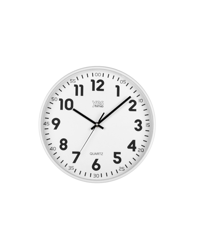 Orologio da parete 30CM in abs, di colore bianco. Linea YesTime ART. 00720YB