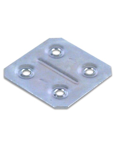Piastrina ferro zincata quadrata piana, spessore mm. 1. Cm. 4x4.