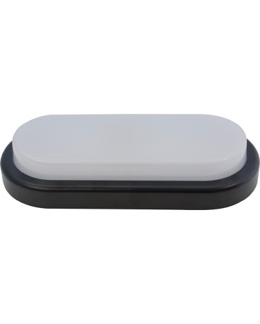 Plafoniera a led MAURER in plastica, ovale 23x14 cm - colore nero - IP54 - 18W - 1300 LM - 4000K