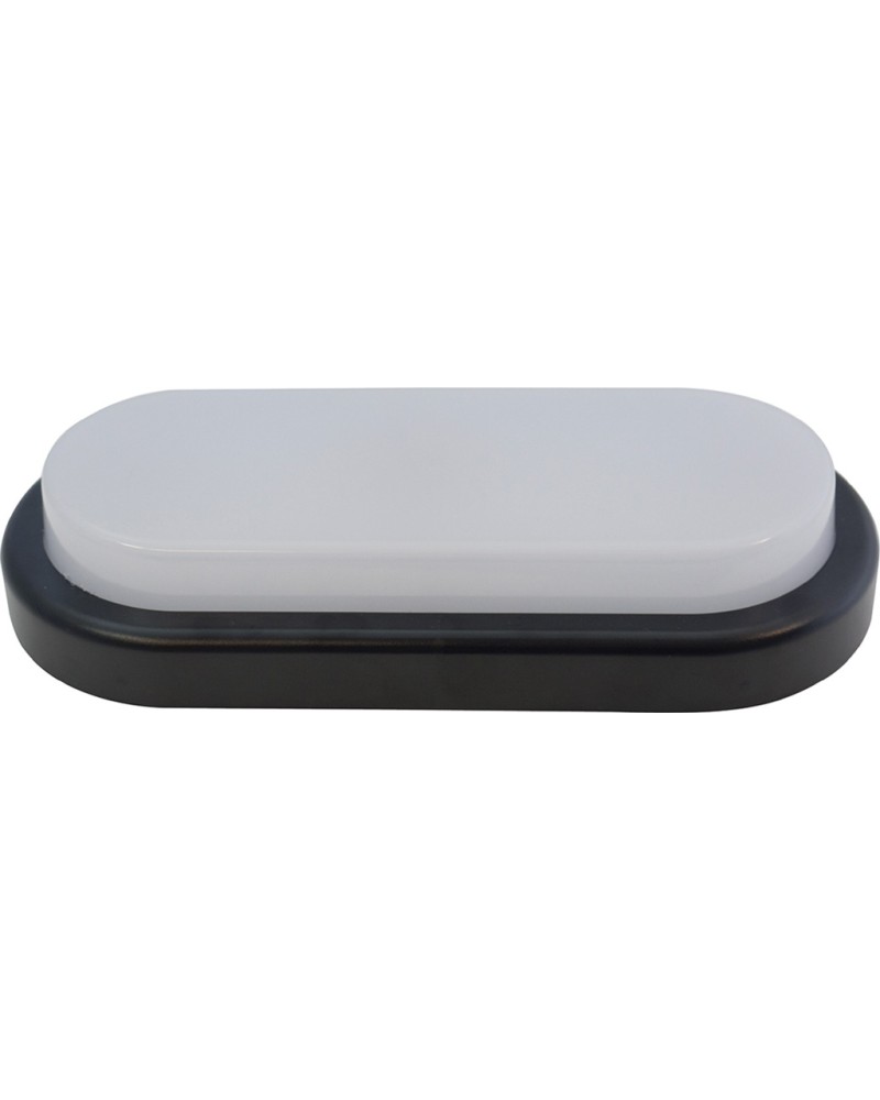 Plafoniera a led MAURER in plastica, ovale 23x14 cm - colore nero - IP54 - 18W - 1300 LM - 4000K