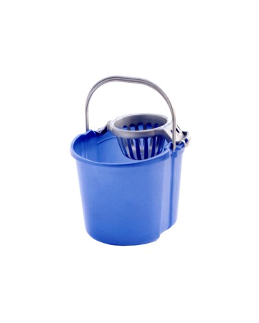 Secchio ovale con comoda maniglia in polipropilene, dotato di strizzatore, molto resistente. Capacita\' 13 litri.