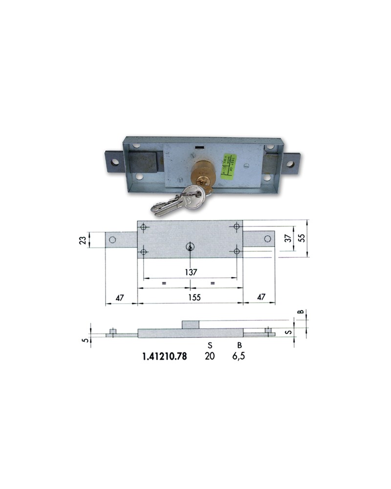 SERRATURA CISA 41210-78-0 PER SERRANDA CENTRALE