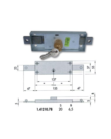 SERRATURA CISA 41210-78-0 PER SERRANDA CENTRALE