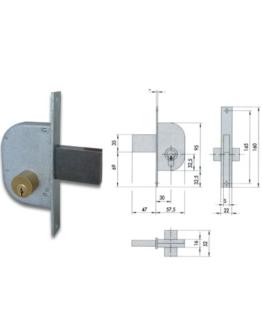 SERRATURA CISA 42120-30-0 PER CANCELLO CILINDRO FISSO