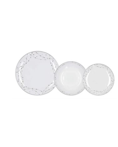 SERVIZIO DI PIATTI TAVOLA 18 PEZZI IN PORCELLANA SILVERLIGHT TOGNANA