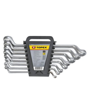 SET 8 PEZZI CHIAVI CHIUSE CURVATE 6-22MM. ART.35D856 TOPEX. Un set di chiavi poligonali piegate TOPEX .  Le chiavi su entrambi i