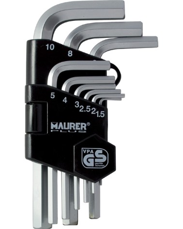 SET 9 CHIAVI ESAGONALI MM 1,5-10 LH9 MAURER PLUS