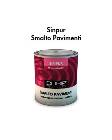 SINPUR SMALTO PAVIMENTI GRIGIO ML750 RAL 7042, per interni e esterni.Smalto sintetico uretanizzato lucido a rapida essiccazione,