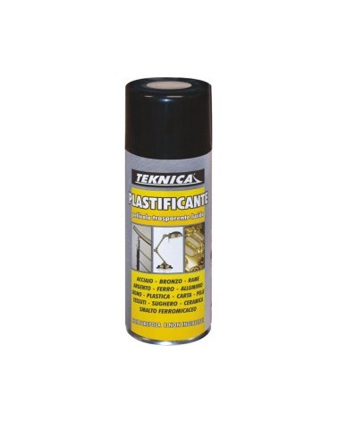 SPRAY PLASTIFICANTE 400ML TEKNICA. E' una pellicola protettiva trasparente lucida, non screpola e non ingiallisce. Adatto per ac