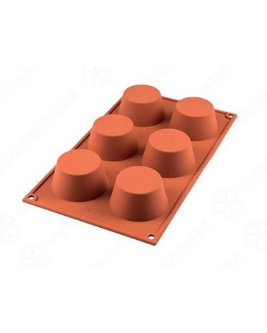 STAMPO IN SILICONE MUFFIN 6 POSTI MM75 H60MM TERRACOTTA SF052