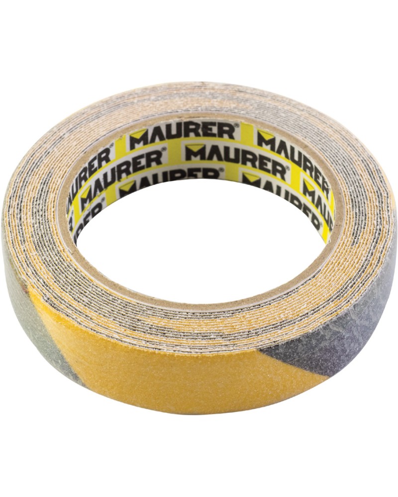 STRISCIA ANTISCIVOLO AUTOADESIVA GIALLO/NERA MAURER MM25X5MT