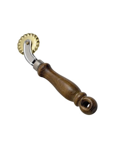 tagliapasta con disco in ottone e forcella curva. Manico in legno massello. ART. 11/V