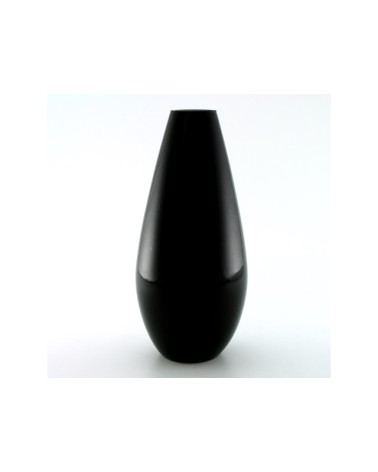 VASO BOMBATO NEROVaso in vetro bombato nero H 34
