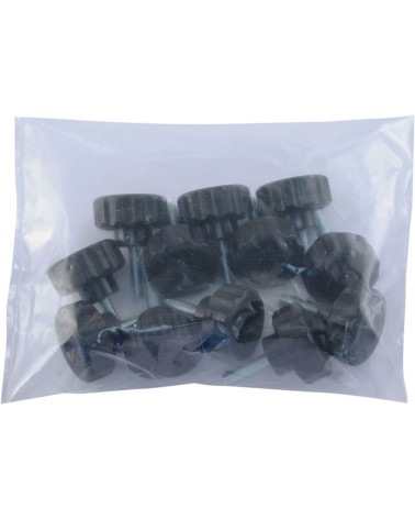 Volantino in materiale termoplastico, con perno filettato maschio. MM60 M10X50MM La 1° misura intende il diametro dell\'impugnat