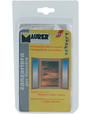 Zanzariera fissa per finestre CM130X150, MAURER con fissaggio a velcro - rete in poliestere