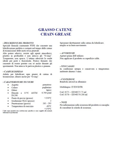 GRASSO CATENA MOTO 200 ML 