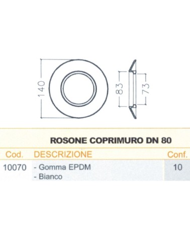 ROSONE GOMMA BIANCO   diametro 80 