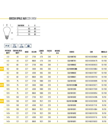 LAMP LED GOCCIA E27 4.9 FR