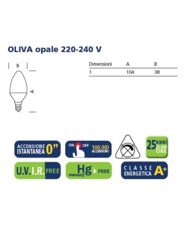 LAMP LED OLIVA E14 4W   CA