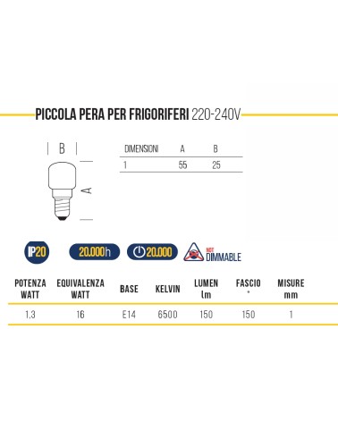 LAMP LED FRIGO E14 1.3W   