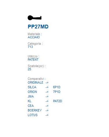 CHIAVE PP27MD | 6P1D      