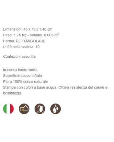 ZERBINO COCCO 40X75 RETT. 