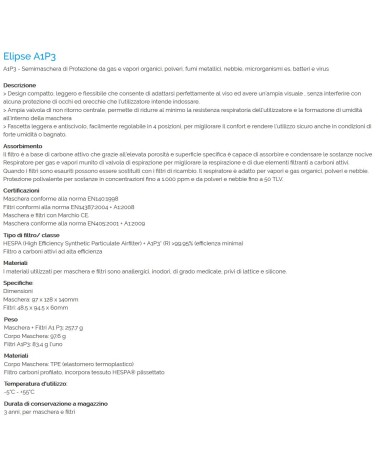 SEMI MASCHERA SPR503 A1P3 