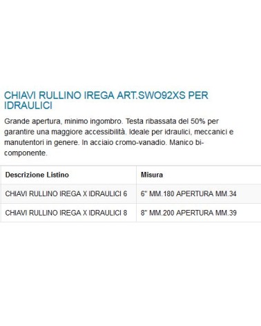 CHIAVE RULLINO ERGOTOP 6" 