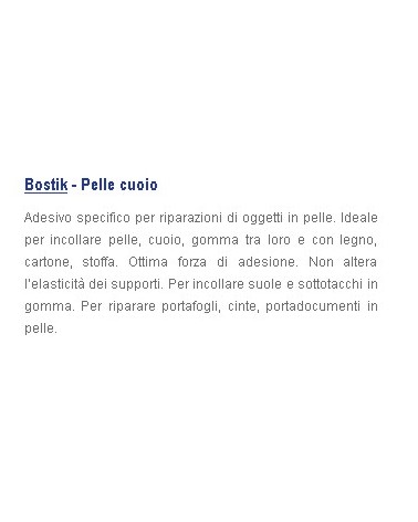 BOSTIK PELLE-CUOIO 50G BLI