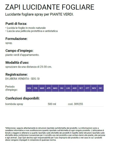 ZAPI LUCIDANTE FOGLIE 500M