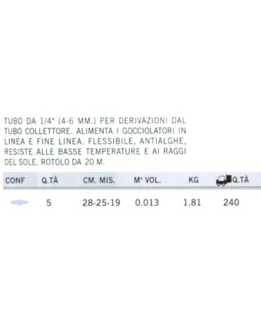 TUBO CAPILLARE 1/4" 20 MT 