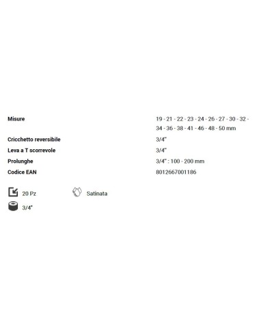 SERIE 20PZ CHIAVI BUSS 3/4