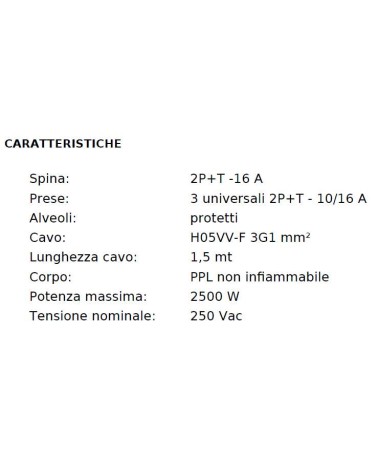 MULTIPR 1,5MT 16A 3SC+IN N