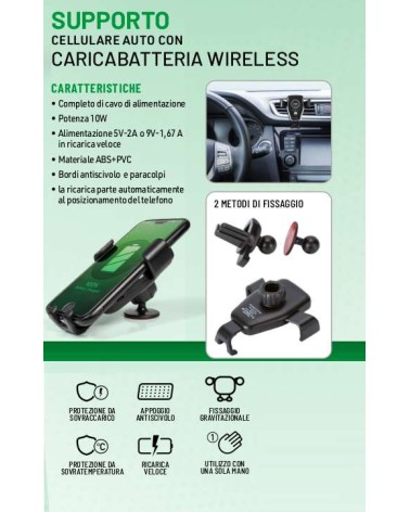 SUPPORTO CELL AUTO WIRELES