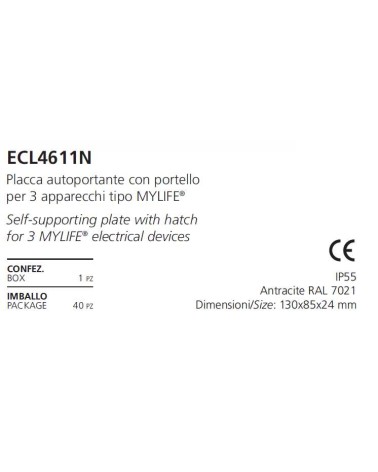 PLACCA AUTOPORTANTE IP55  