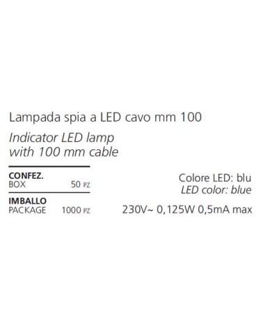 LED SPIA 230V CAVO 10cm   