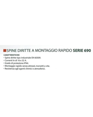 SPINA DRITTA 16A 24V 2 POL